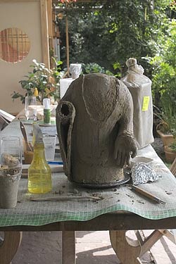 Buddha Stautue in Arbeit